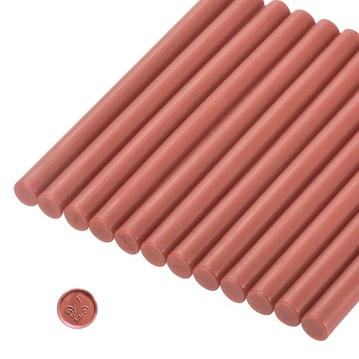 MECCANIXITY 12 Pcs Dark Red Cylinder Sealing Wax Stick Glue Gun Wax Seal Rod by MECCANIXITY