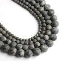 48pcs Natural Matte Black Larvikite Gemstone Beads，8mm Frosted Round Loose by Yochus