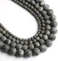 60pcs Natural Matte Black Larvikite Gemstone Beads，6mm Frosted Round Loose by Yochus