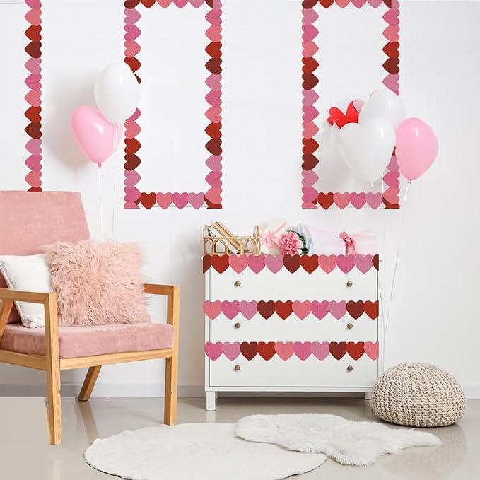 69 Feet Bulletin Board Borders Valentine's Day Rolled Border Trim - Image 7