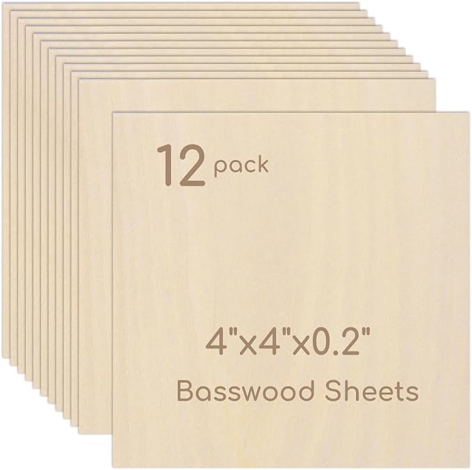 12 Pack Plywood Sheets, Unfinished Wood Boards Blanks by Hosifiy