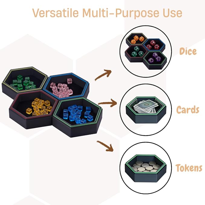 Magnetic Board Game Storage Trays, Hexagonal Modular Organizer, Flexibility - Image 4