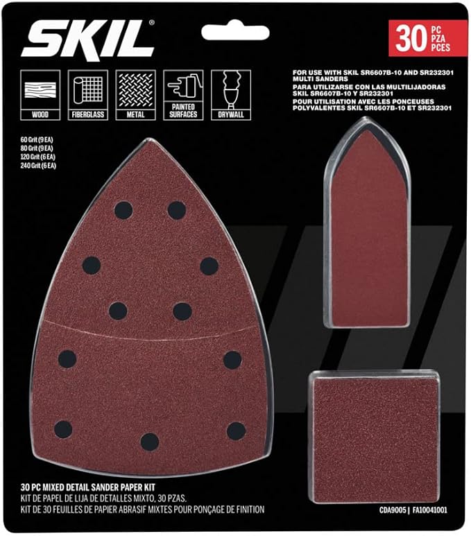 SKIL 30-Piece Mixed 60/80/120/240 Grits Detailed Sand Paper Kit by Unknown