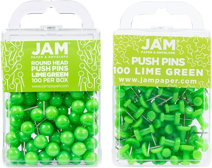 JAM PAPER Colorful Push Pins by JAMPaper