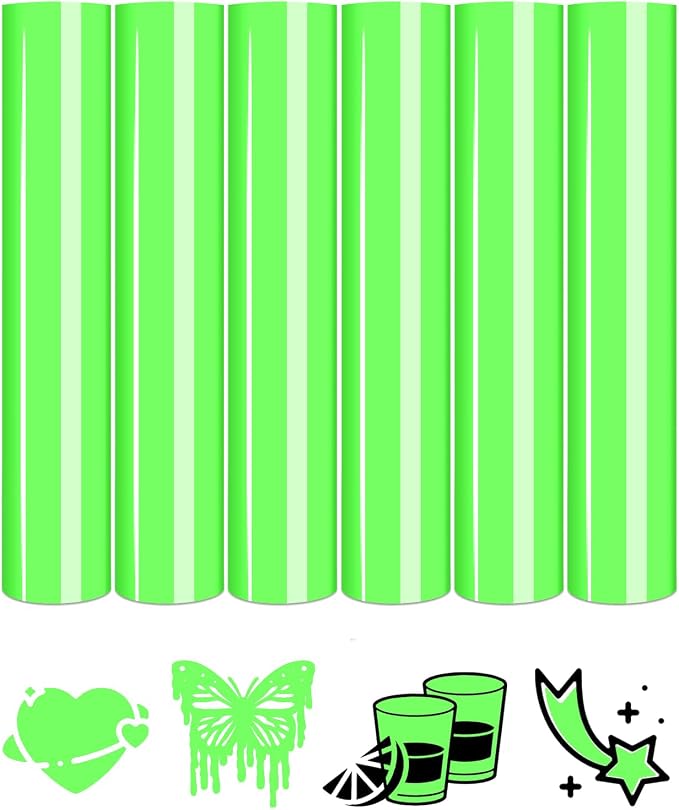 Tintnut Light Green Neon Heat Transfer Vinyl, easy cut & weed, stretch washable by Tintnut
