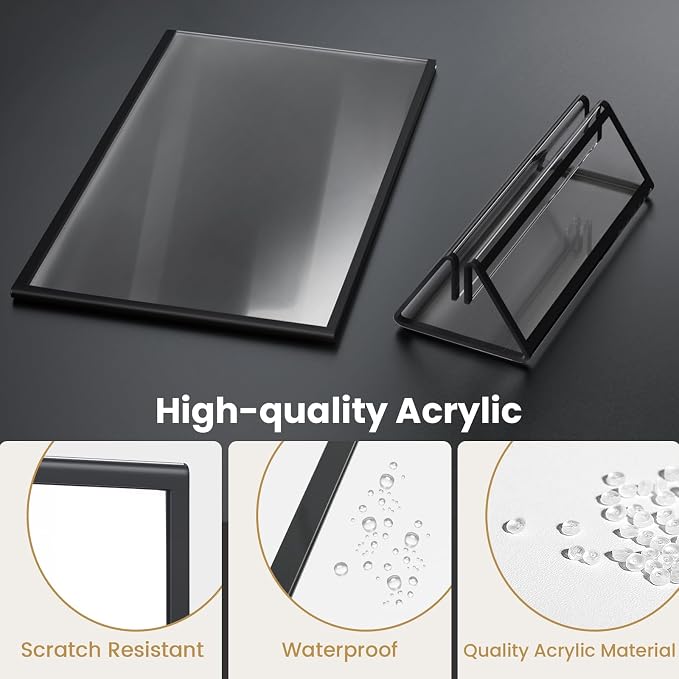 Acrylic Sign Holder 4X6 Black Picture Frame Double-Sided -6 Pack | Sign Stand - Image 5