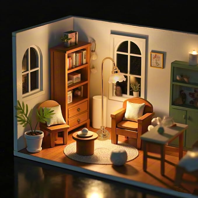 2 pcs Dollhouse Miniature Floor Lamps, 1:12 Scale LED Battery Operated - Image 6