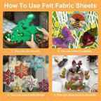Felt Fabric Sheet 8"x12" DIY Hand Sewn Patches on Fabrics, Various Colored - Image 7