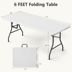 Folding Table, 6 FT Foldable Plastic Table - Image 3