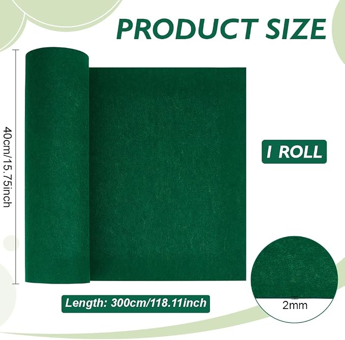 BENECREAT 118x15.7inch Felt Roll, 2mm Thick Nonwoven Felt Roll - Image 2