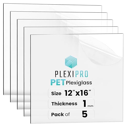 12"x16", Flexible PET Plexiglass Sheets | Transparent, shatter-resistant by PlexiPro
