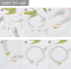 Beebeecraft 8 Sets Toggle Clasps Enamel 18K Gold Plated Brass Flower Bracelet - Image 4