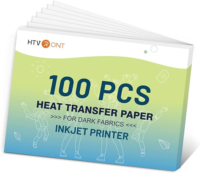HTVRONT Heat Transfer Paper for Dark T Shirts -100 Pack 8.5x11" Iron on by HTVRONT