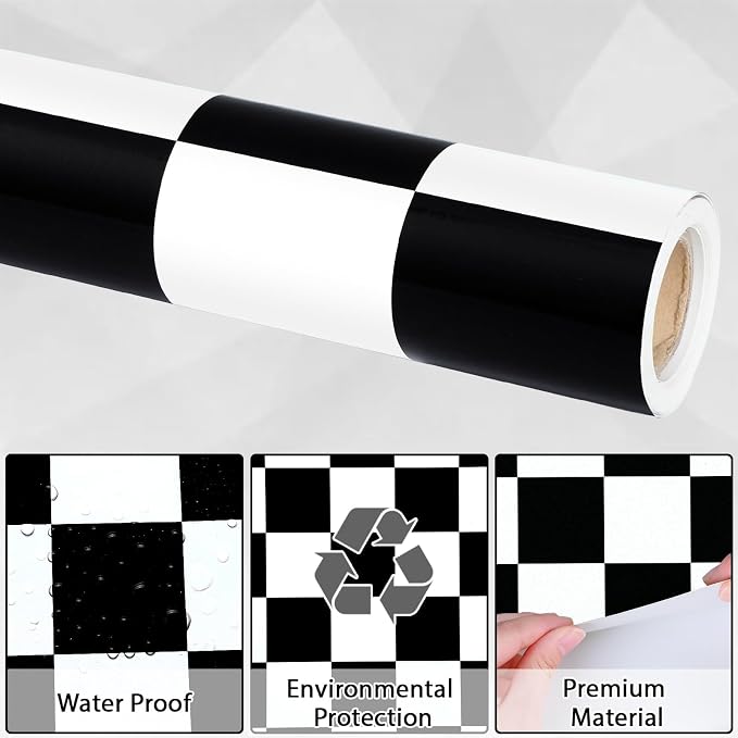 Black White Checkered Bulletin Board Paper Roll Black Plaid Bulletin Board - Image 4