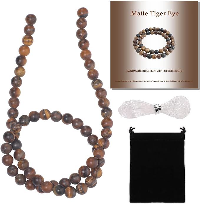6mm Matte Classic Tiger Eye Bead, 15-Inch Matte Round Loose Stone Beads by THRELE
