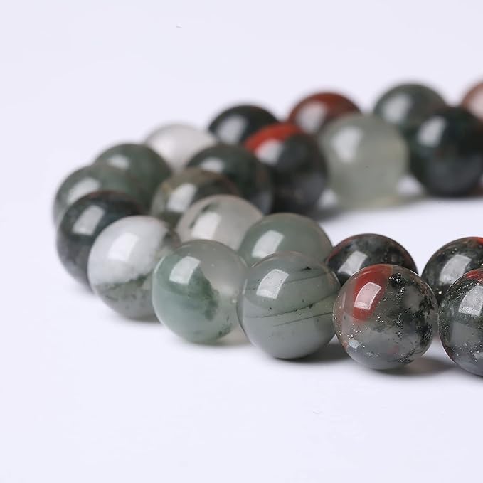 90PCS 8mm Natural African Bloodstone Beads Round Loose Gemstone Energy Healing - Image 3