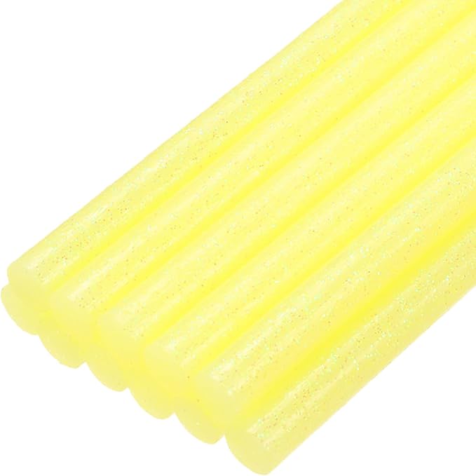 uxcell Mini Hot Glue Sticks for Glue Gun 7mm x 100mm Glitter Light Yellow 12pcs by uxcell