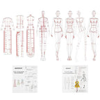 EXTCCT Fashion Drawing Template Ruler Set, Woman Sewing Humanoid Patterns Design by EXTCCT