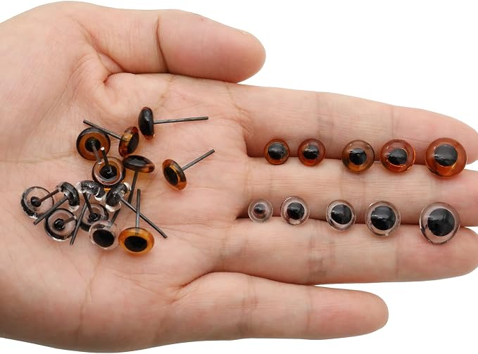 140Pcs Needle Felting Eyes 6-10mm mini Glass Amber - Image 5