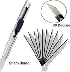 9mm Snap Off Utility Knife 3 Pack High Hardness Retractable Box Cutters - Image 5