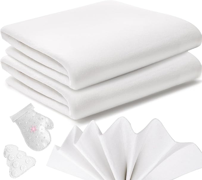 YOUEON 2 Pcs Large White Felt Fabric by YOUEON