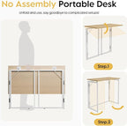 alawooder 31.5" Folding Desk: No Assembly, Wood Top - Image 7