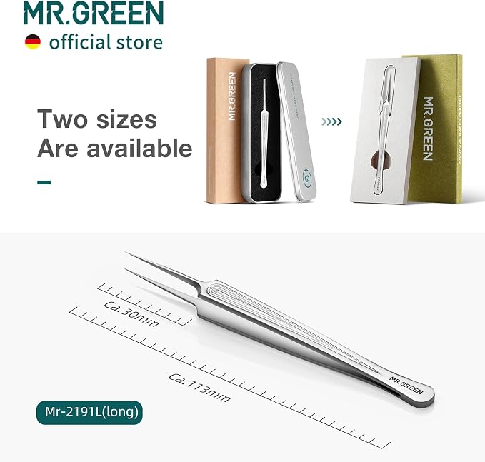 MR.GREEN Ingrown Hair Tweezers Needle Nose Pointed Tips Tweezers - Image 7