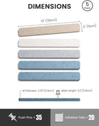 Fluxynara Cork Board Alternative Felt Strip Board 5-Pack 13"x2", Office Pin - Image 2