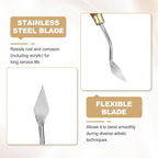 HARFINGTON Palette Knife Painting Tool 1.38" x 0.51" Stainless Steel Teardrop - Image 4