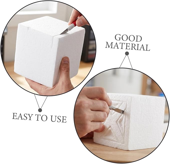 DOITOOL 8pcs 4-inch Crafting Foam Blocks Square Cubes - Image 9