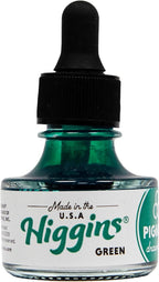 Higgins Green Pigmented Drawing Ink by Higgins