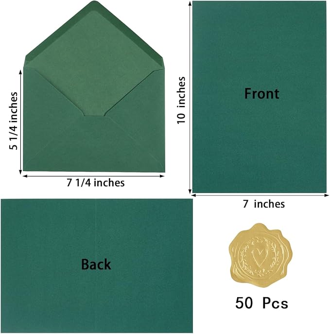 50 Pack Dark Green A7 Envelopes - Image 2