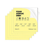 5 Pack 10"x10"x0.04" Thick Acrylic Sheets Transparent Plexiglass Panels by PLUSCHEN
