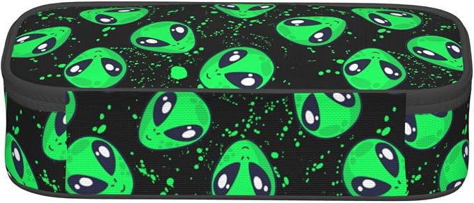 Funny Green Alien Pencil Case Organizer Big Capacity Pencil Pouch Stationery - Image 3
