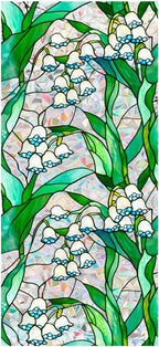 JOONOR Retro Lily of The Valley Window Privacy Film, Stained Glass Decals by JOONOR