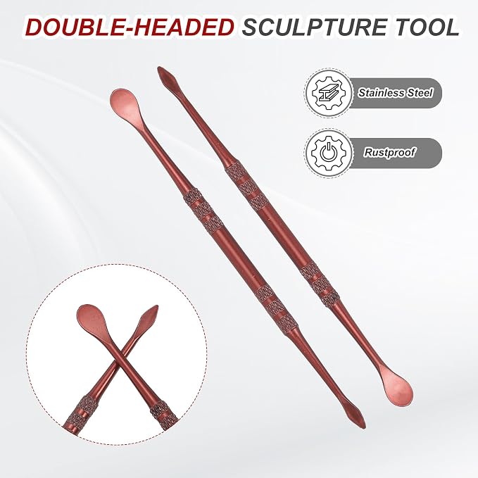 HARFINGTON 11pcs Wax Carving Tool 4.75" Double-Headed Stainless Steel Sculpture - Image 4