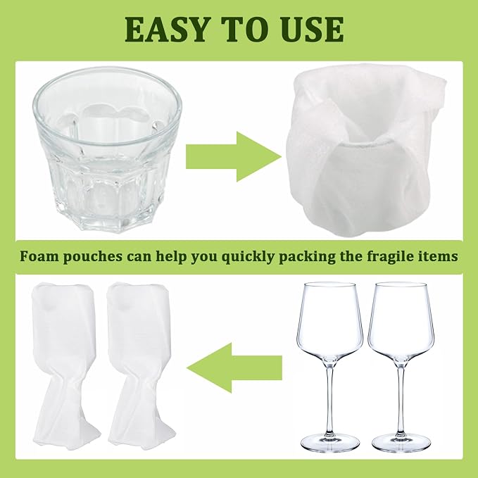 200PCS Cushion Foam Pouches, Moving Packaging Supplies - Image 4