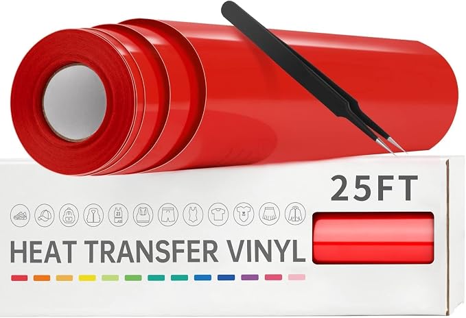 VinylRus Heat Transfer Vinyl-12” x 25FT Iron on Vinyl Roll by VinylRus