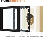 6x6 Picture Frame with Wavy Mat, Wooden Real Glass 6 x 6 Photo Frame - Image 5