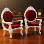 Dollhouse Chair 2PCS Miniature Furniture Retro Vintage Chair Wooden Accessories - Image 3