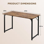 PayLessHere | 47 Inch Computer Desk | Brown | Office Desk - Image 3