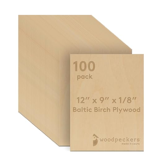 Baltic Birch Plywood, 3 mm 1/8 Craft Wood, B/BB Grade Baltic Birch Sheets by Woodpeckers