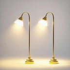 2 pcs Dollhouse Miniature Floor Lamps, 1:12 Scale LED Battery Operated by Cyraft