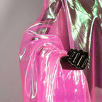 3.3 Yard Long Hot Pink Iridescent Organza Fabric - Image 4
