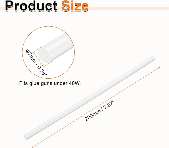 HARFINGTON 10pcs Hot Glue Sticks 0.28" Dia x 7.87" Long EVA Mini Hot Melt - Image 2