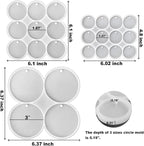 RESINWORLD 25-Cavity Set of Large + Medium + Small Shiny Flat Circle Silicone - Image 2