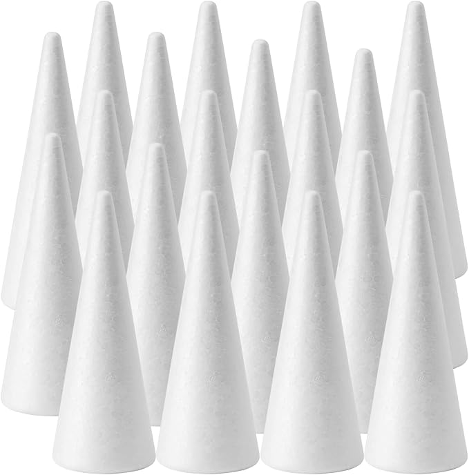 FFchuanhe 20-Pack Craft Foam Cones, Foam Tree Cones, by FFchuanhe