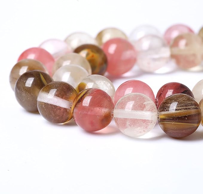 90PCS 4mm Natural Stone Beads Watermelon Tourmaline Gemstone Round Loose Spacer - Image 3