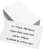 100 Sheets 5 x 7” White Cardstock Thick Paper by Unknown