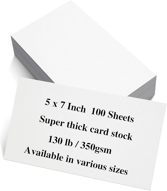 100 Sheets 5 x 7” White Cardstock Thick Paper by Unknown